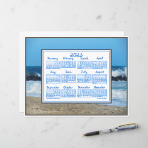 Calendrier 2026 Vagues océaniques Rochers de plage