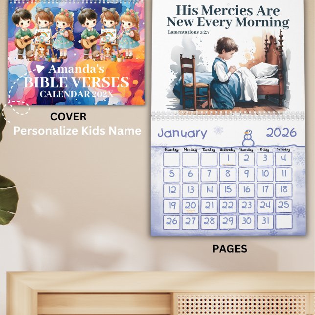 Calendrier 2026 Verset de la Bible pour Enfants Pe (Créateur téléchargé)
