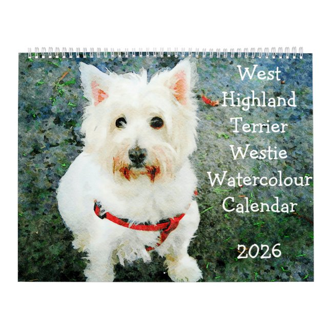 Calendrier 2026 West Highland Terrier Dogs Westie Lover Gift (Protection)