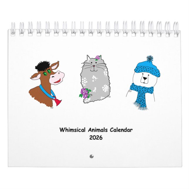 Calendrier 2026 Whimsical Animals Calendar ... (Protection)