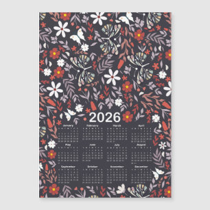 Calendrier 2026 Whimsical Floral et Papillon