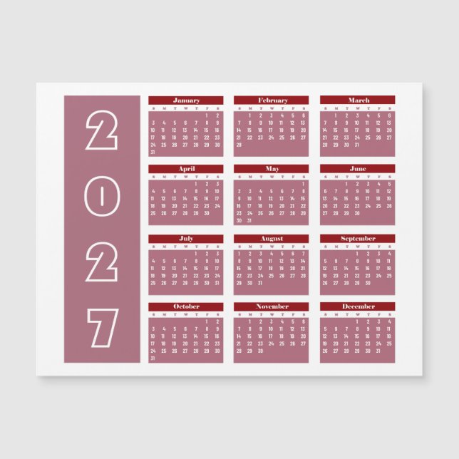 Calendrier 2027 (Devant)