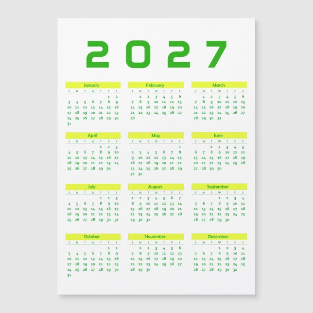 Calendrier 2027 (Devant)