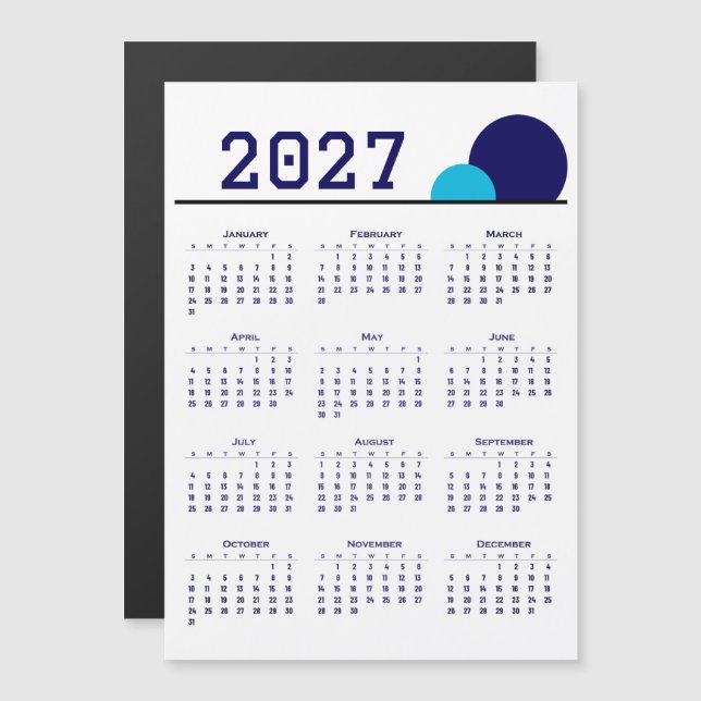 Calendrier 2027 (Devant / Derrière)