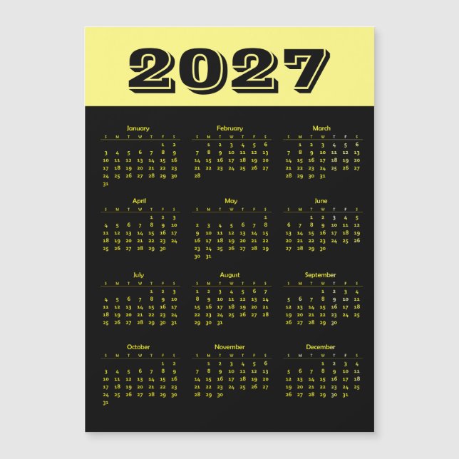 Calendrier 2027 (Devant)
