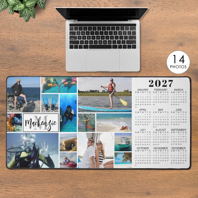 Calendrier 2027 14 Photos Monogramme Nom Couleur P (Créateur téléchargé)
