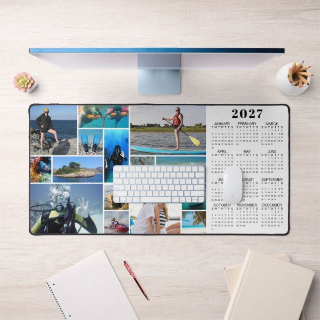Calendrier 2027 15 Photos Monogramme Couleurs Pers (Bureau 1)