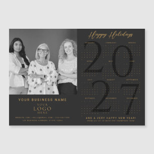Calendrier 2027 Affaires Photo Logo NoirOr Aimant