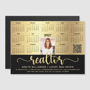 Calendrier 2027 Agent Immobilier Code QR Aimant No