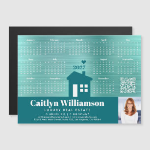 Calendrier 2027 Aimant Code QR Photo Agent Immobil