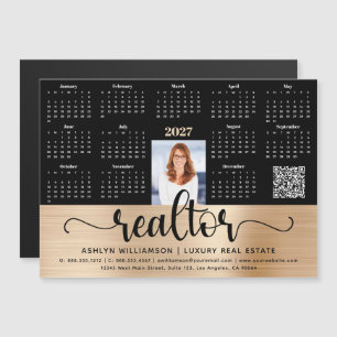 Calendrier 2027 Aimant Code QR Photo Agent Immobil