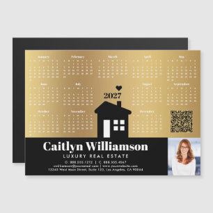Calendrier 2027 Aimant Code QR Photo Agent Immobil