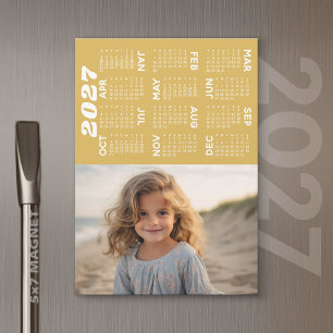 Calendrier 2027 : Aimant minimaliste moderne avec