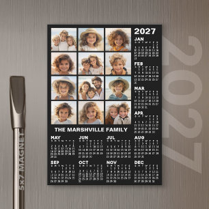 Calendrier 2027 avec 12 Photos - Aimanté Annuel