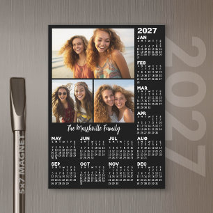 Calendrier 2027 avec 3 Photos - Année Magnétique 5