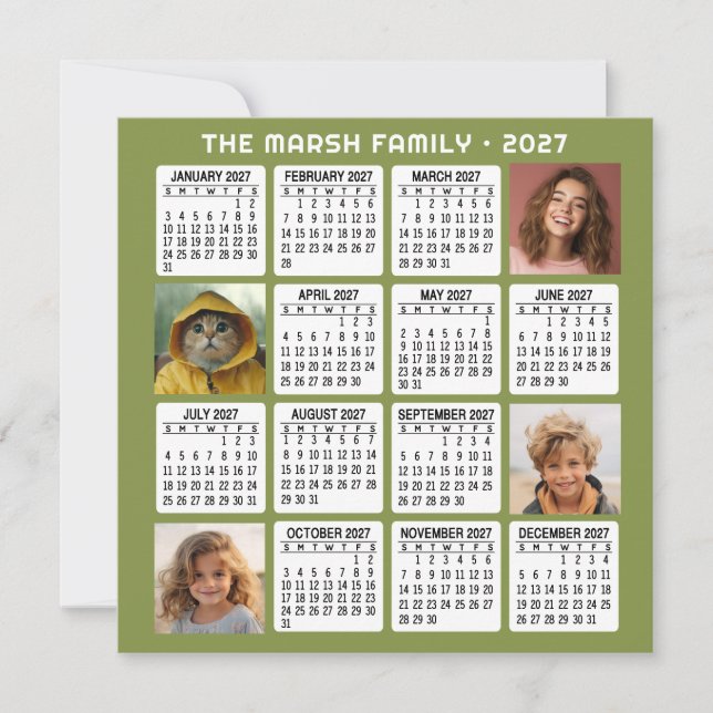 Calendrier 2027 avec 4 Photos (Devant)