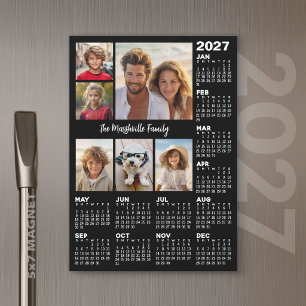Calendrier 2027 avec 6 Photos - Carte Magnétique A