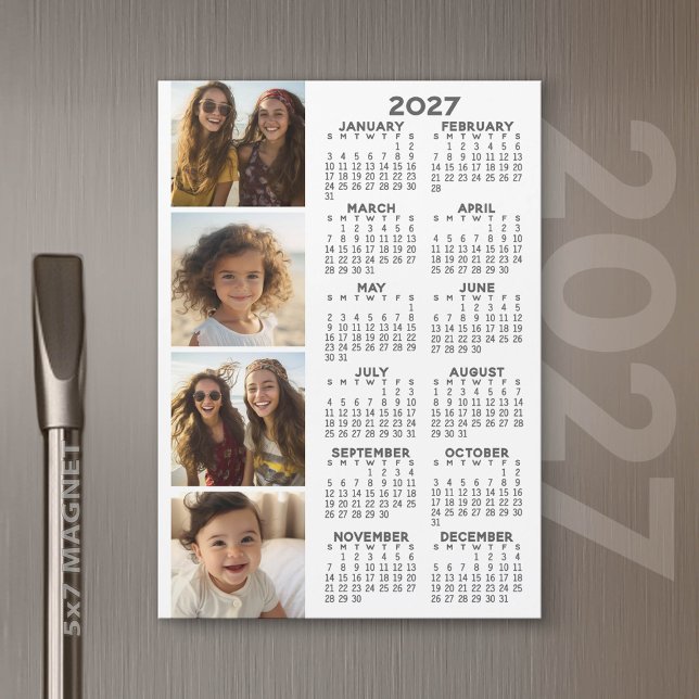 Calendrier 2027 avec carte magnétique à collage de (2027 Calendar)