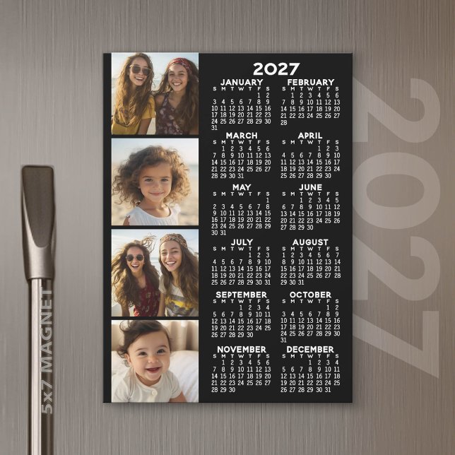 Calendrier 2027 avec carte magnétique de collage p (2027 Calendar Magnet)