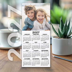 Calendrier 2027 avec carte photo moderne minimalis