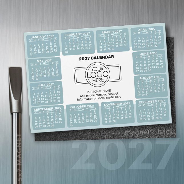 Calendrier 2027 avec logo Informations de contact  (2027 Calendar)