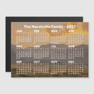 Calendrier 2027 avec Montagnes - Carte Magnétique