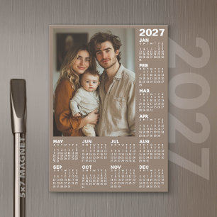 Calendrier 2027 avec photo - Carte magnétique de l