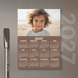 Calendrier 2027 avec photo - Carte magnétique pour