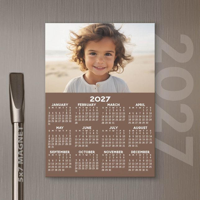 Calendrier 2027 avec photo - Carte magnétique pour (2027 Calendar)