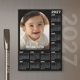 Calendrier 2027 avec photo - Carte magnétique pour