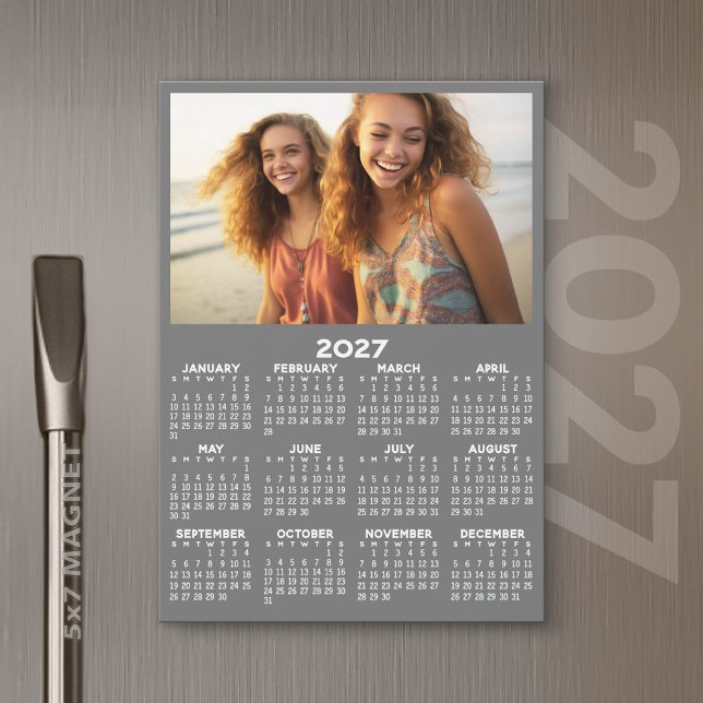 Calendrier 2027 avec photo pleine année aimant mod (2027 Calendar)