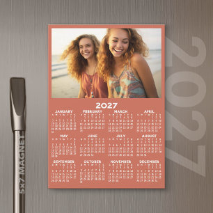 Calendrier 2027 avec vue annuelle photo Magnet Mod