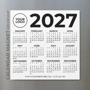 Calendrier 2027 Basique Simple Moderne Logo d'entr