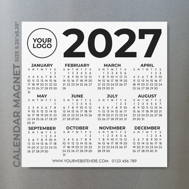 Calendrier 2027 Basique Simple Moderne Logo Entrep (Créateur téléchargé)