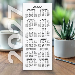 Calendrier 2027 - Carte minimaliste moderne