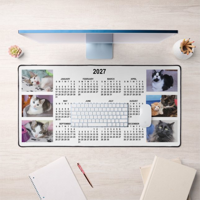 Calendrier 2027 Collage Photo Noir et Blanc (Bureau 1)