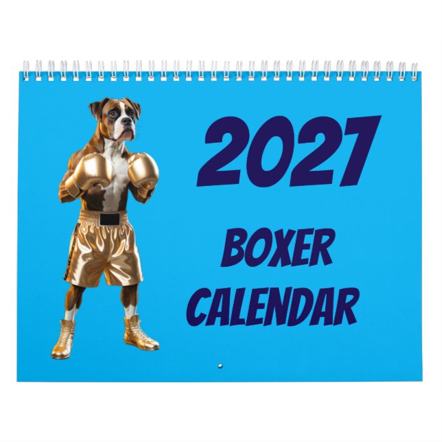 Calendrier 2027 de chiens Boxer (Protection)