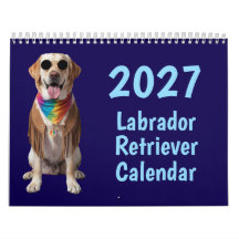 Calendrier 2027 de chiens Labrador Retriever