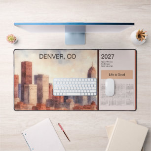 Calendrier 2027 de la skyline de Denver Marron Tap