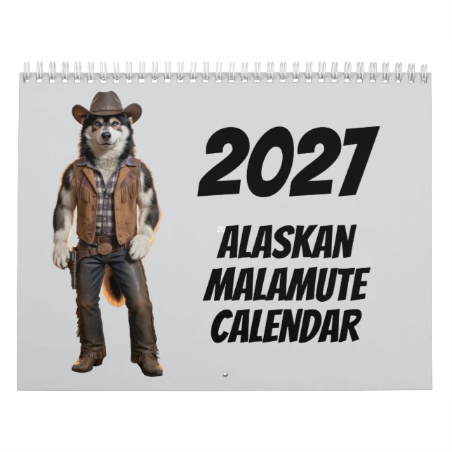 Calendrier 2027 des chiens Malamute d'Alaska (Protection)