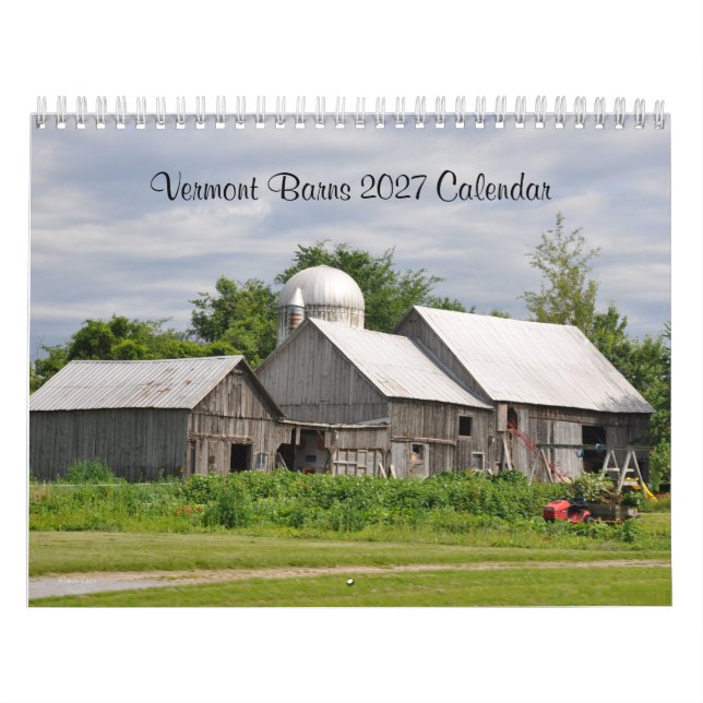 Calendrier 2027 des granges du Vermont (Protection)
