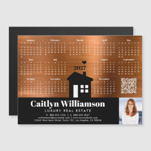 Calendrier 2027 en cuivre Code QR Photo Aimant Age
