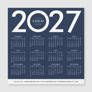 Calendrier 2027 Entreprise Logo Bleu Marine