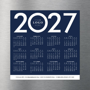Calendrier 2027 Entreprise Logo Bleu Marine