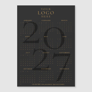 Calendrier 2027 Entreprise Logo Noir Or Aimant