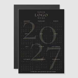 Calendrier 2027 Entreprise Logo Noir Or Aimanté
