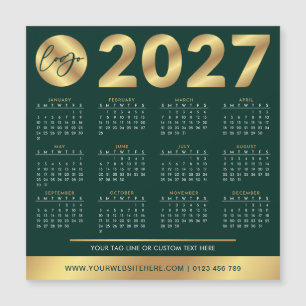 Calendrier 2027 Entreprise Logo Vert & Or Entrepri