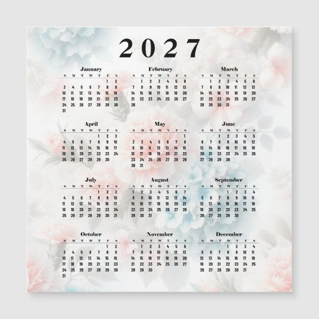 Calendrier 2027 Fleurs (Devant)