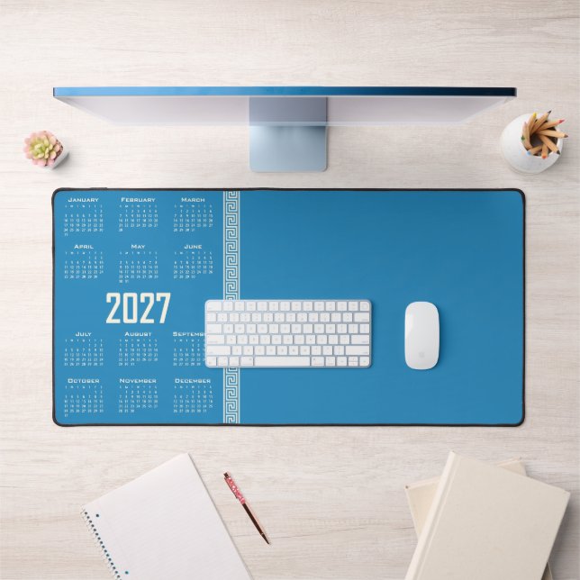 Calendrier 2027, Frette grecque, Cosmic Latte sur  (Bureau 1)