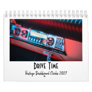 Calendrier 2027 : Horloges de tableau de bord vint
